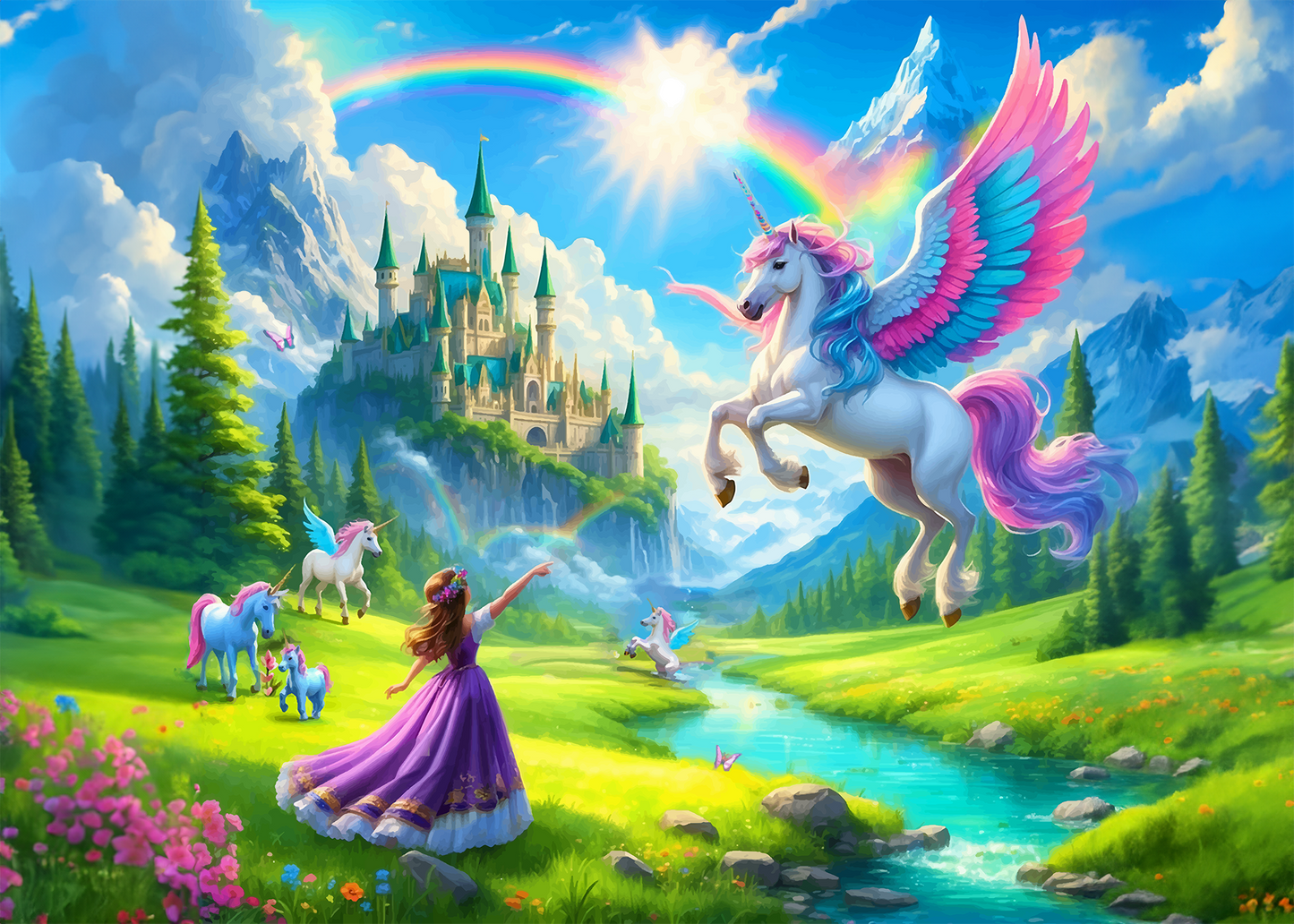 100 PC Puzzle for kids - Unicorn