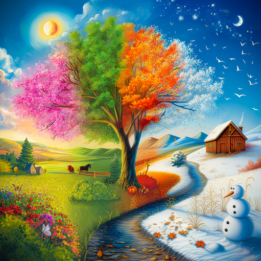 100 PC Puzzle for kids - Four Seasons